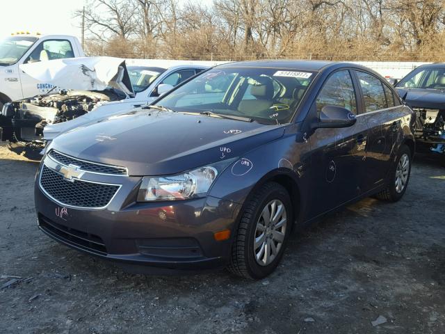 1G1PF5S99B7160774 - 2011 CHEVROLET CRUZE LT GRAY photo 2