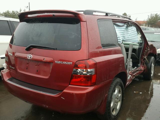 JTEEP21A340052051 - 2004 TOYOTA HIGHLANDER RED photo 4