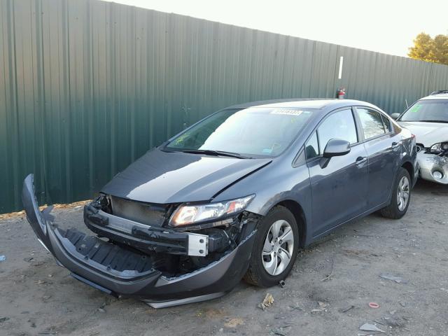 19XFB2F5XDE240740 - 2013 HONDA CIVIC LX GRAY photo 2