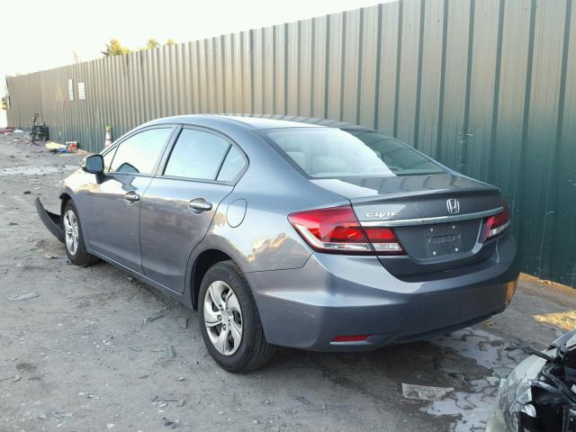 19XFB2F5XDE240740 - 2013 HONDA CIVIC LX GRAY photo 3