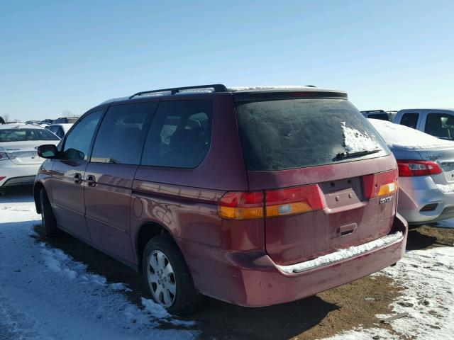 5FNRL18064B075480 - 2004 HONDA ODYSSEY EX RED photo 3