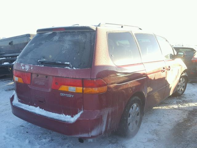 5FNRL18064B075480 - 2004 HONDA ODYSSEY EX RED photo 4