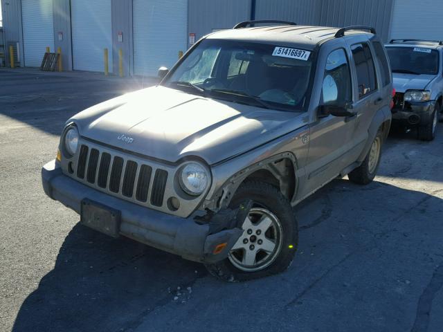 1J4GL48K16W137287 - 2006 JEEP LIBERTY SP GRAY photo 2