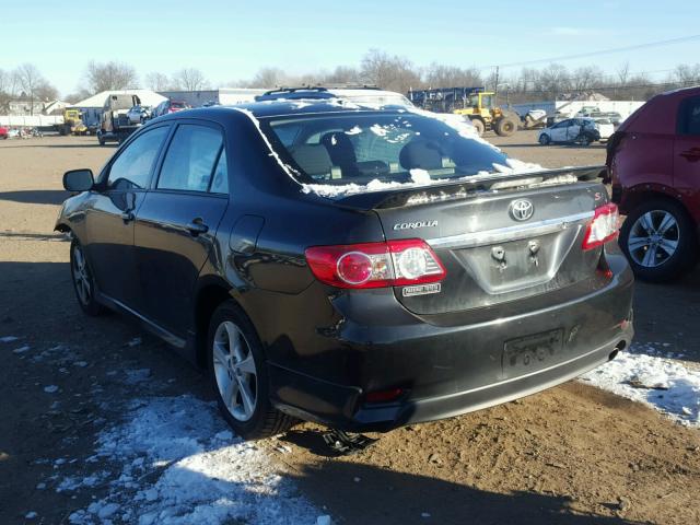 2T1BU4EE6BC617517 - 2011 TOYOTA COROLLA BA BLACK photo 3