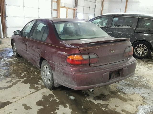 1G1NE52J316155093 - 2001 CHEVROLET MALIBU LS MAROON photo 3