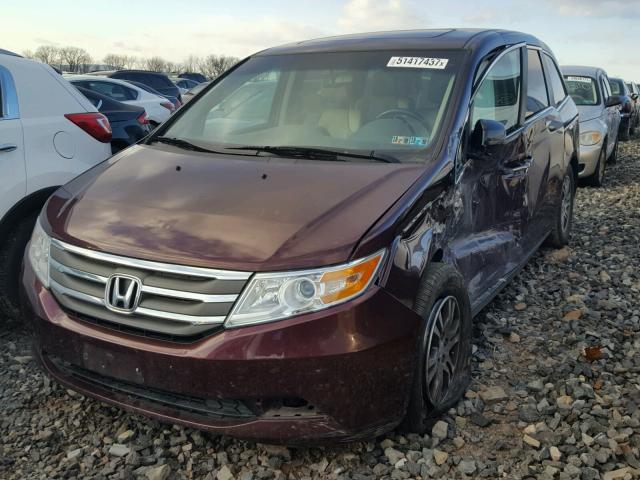 5FNRL5H65BB024271 - 2011 HONDA ODYSSEY EX BURGUNDY photo 2