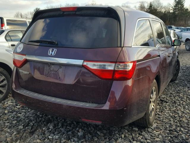 5FNRL5H65BB024271 - 2011 HONDA ODYSSEY EX BURGUNDY photo 4