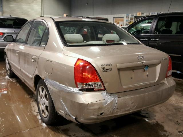 KMHDN45D93U664294 - 2003 HYUNDAI ELANTRA GL TAN photo 3