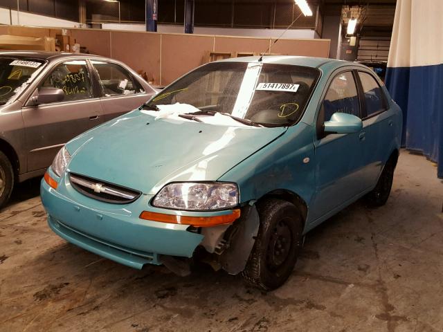 KL1TD52625B322111 - 2005 CHEVROLET AVEO BASE GREEN photo 2