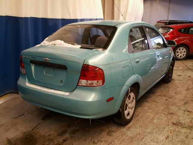 KL1TD52625B322111 - 2005 CHEVROLET AVEO BASE Zielony zdjęcie 4
