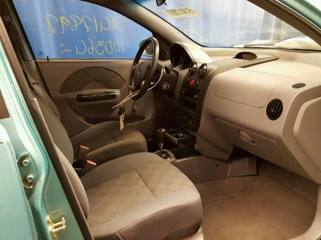 KL1TD52625B322111 - 2005 CHEVROLET AVEO BASE Zielony zdjęcie 5