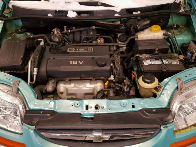 KL1TD52625B322111 - 2005 CHEVROLET AVEO BASE Zielony zdjęcie 7