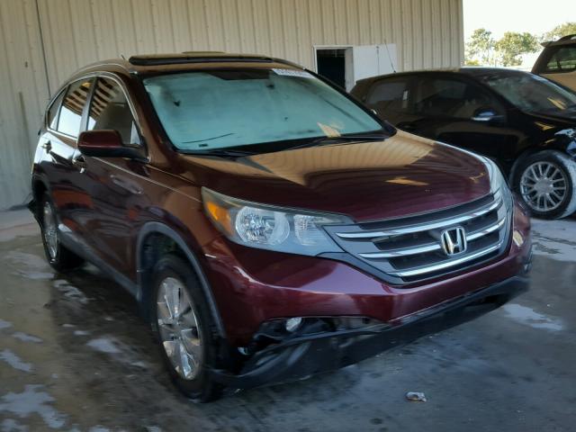 5J6RM3H79CL021344 - 2012 HONDA CR-V EXL BURGUNDY photo 1