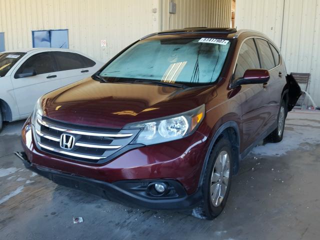 5J6RM3H79CL021344 - 2012 HONDA CR-V EXL BURGUNDY photo 2