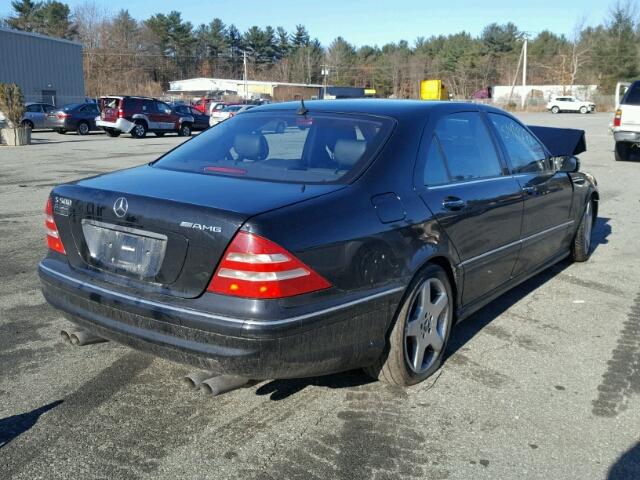 WDBNG75J11A149345 - 2001 MERCEDES-BENZ S 500 BLACK photo 4