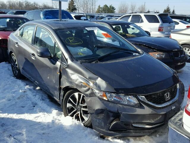 2HGFB2F55DH007113 - 2013 HONDA CIVIC LX GRAY photo 1