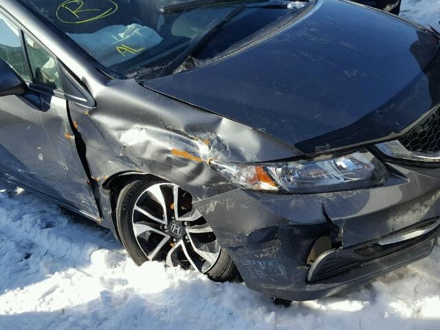 2HGFB2F55DH007113 - 2013 HONDA CIVIC LX GRAY photo 9