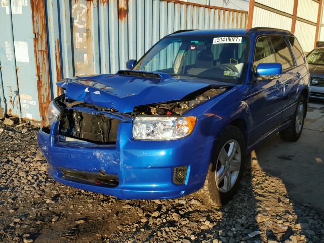 JF1SG69627H744862 - 2007 SUBARU FORESTER 2 BLUE photo 2