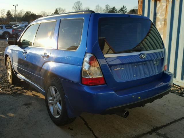 JF1SG69627H744862 - 2007 SUBARU FORESTER 2 BLUE photo 3