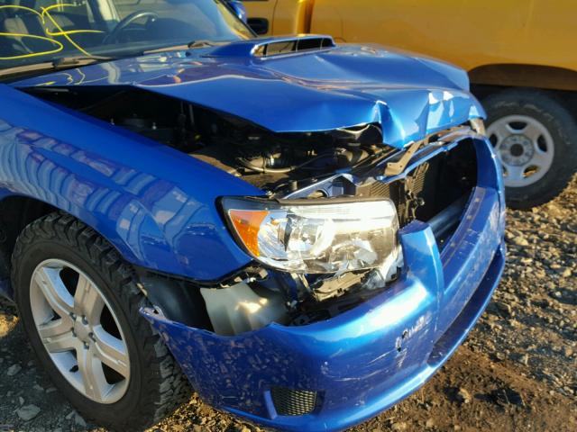 JF1SG69627H744862 - 2007 SUBARU FORESTER 2 BLUE photo 9