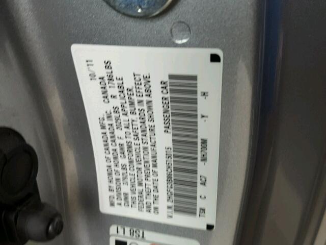 2HGFG3B86CH515015 - 2012 HONDA CIVIC EX ვერცხლისფერი ფოტო 10