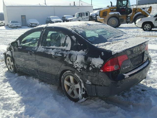 2HGFA16808H307039 - 2008 HONDA CIVIC EX BLACK photo 3