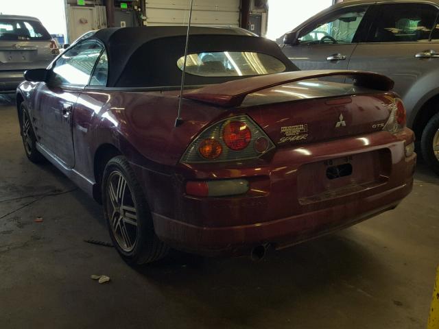 4A3AE75H33E200274 - 2003 MITSUBISHI ECLIPSE SP MAROON photo 3