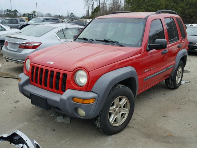 1J4GL48K33W657986 - 2003 JEEP LIBERTY SP RED photo 2