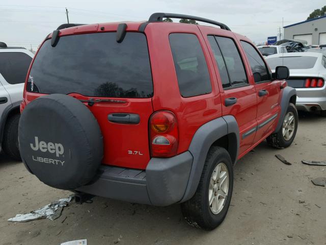 1J4GL48K33W657986 - 2003 JEEP LIBERTY SP RED photo 4