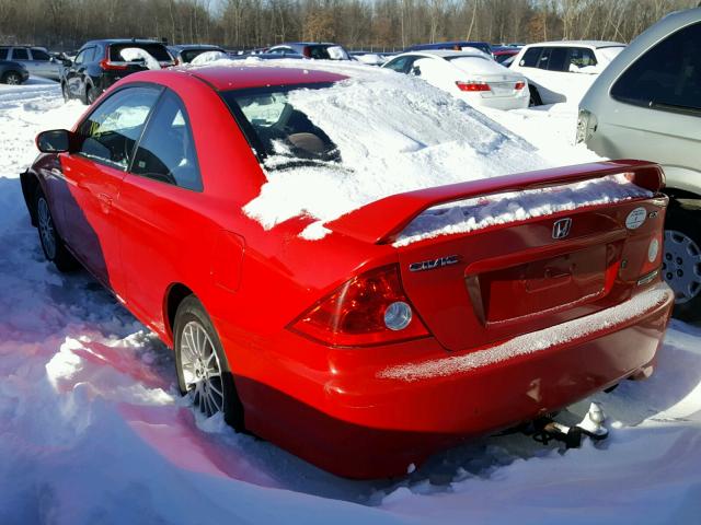 1HGEM22935L053140 - 2005 HONDA CIVIC EX RED photo 3