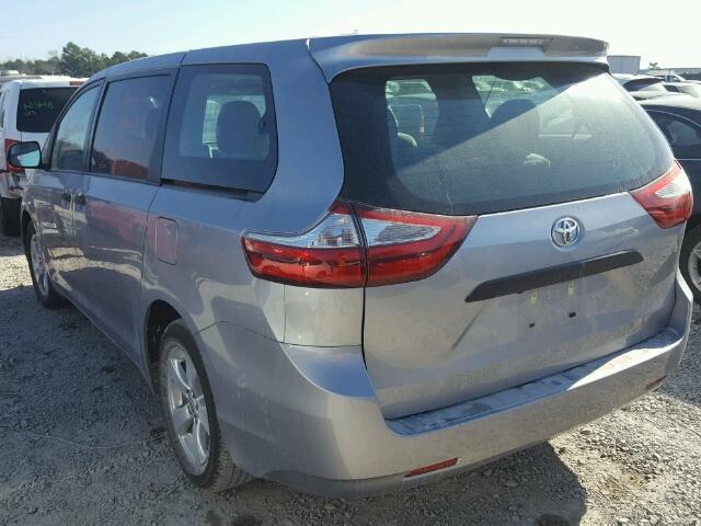 5TDZZ3DC0HS781372 - 2017 TOYOTA SIENNA BAS SILVER photo 3