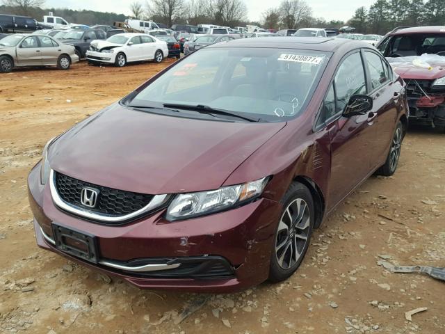 2HGFB2F80DH526273 - 2013 HONDA CIVIC EX MAROON photo 2