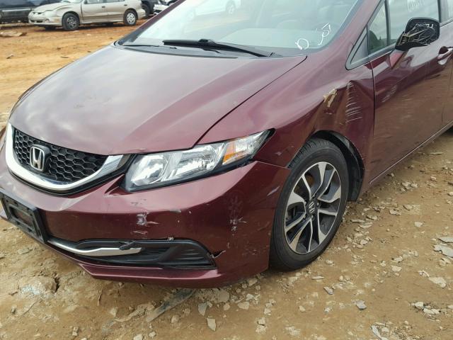 2HGFB2F80DH526273 - 2013 HONDA CIVIC EX MAROON photo 9