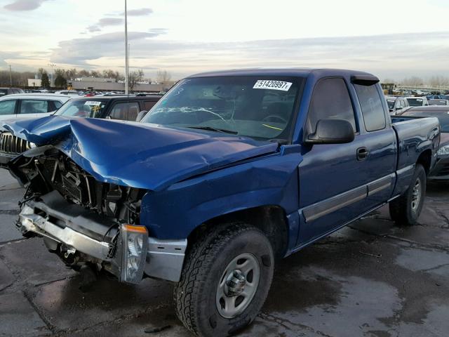 2GCEK19V731183734 - 2003 CHEVROLET SILVERADO BLUE photo 2