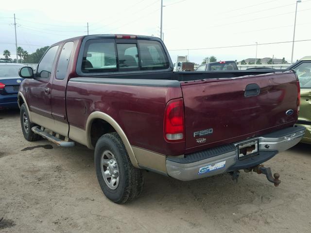 2FTPX28L3XCA87139 - 1999 FORD F250 BURGUNDY photo 3