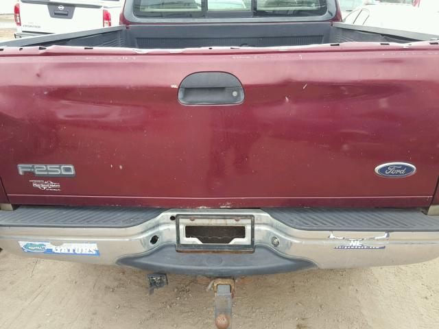 2FTPX28L3XCA87139 - 1999 FORD F250 BURGUNDY photo 9