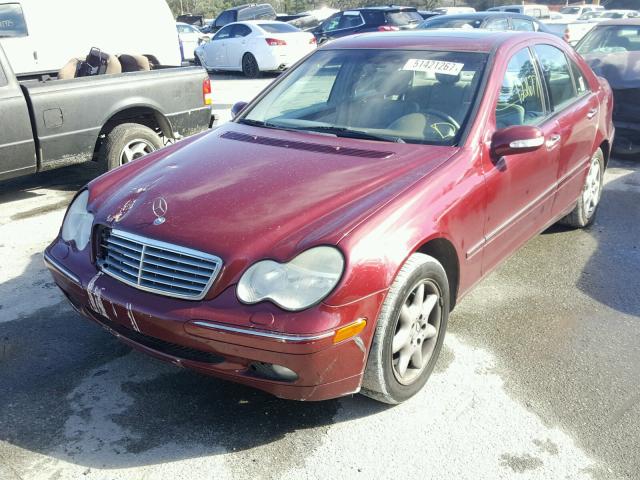 WDBRF61JX2E009065 - 2002 MERCEDES-BENZ C 240 MAROON photo 2