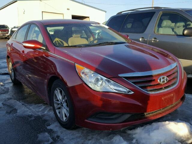 5NPEB4AC8EH819560 - 2014 HYUNDAI SONATA GLS RED photo 1