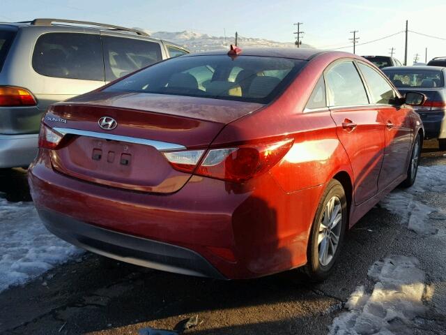 5NPEB4AC8EH819560 - 2014 HYUNDAI SONATA GLS RED photo 4