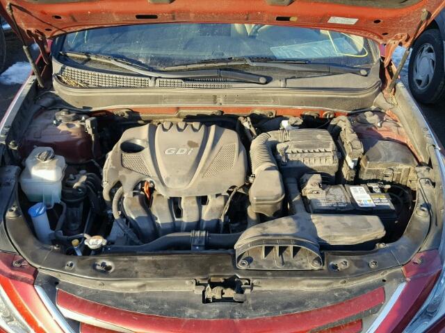 5NPEB4AC8EH819560 - 2014 HYUNDAI SONATA GLS RED photo 7