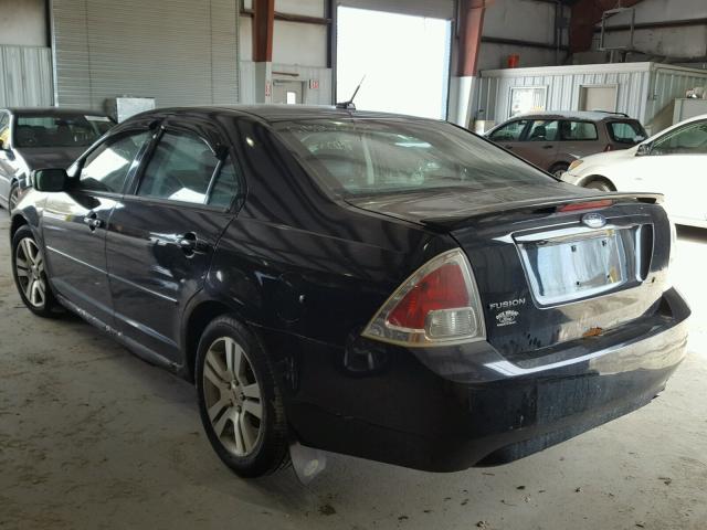 3FAHP07Z77R214809 - 2007 FORD FUSION SE BLACK photo 3