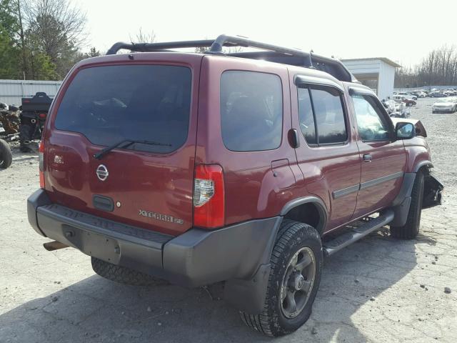 5N1ED28T44C615624 - 2004 NISSAN XTERRA XE RED photo 4