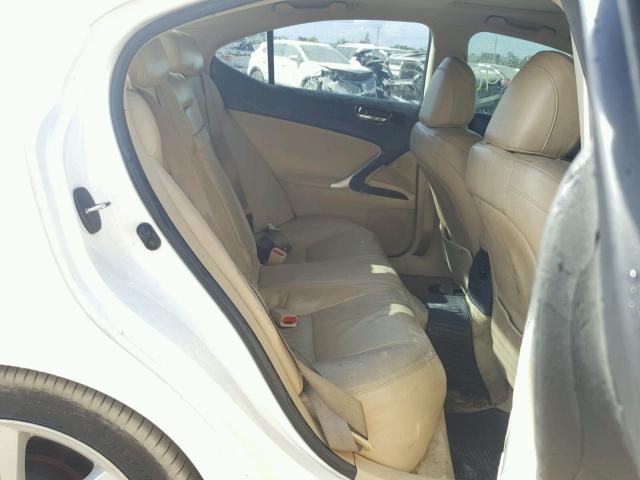 JTHBK262475026507 - 2007 LEXUS IS 250 WHITE photo 6