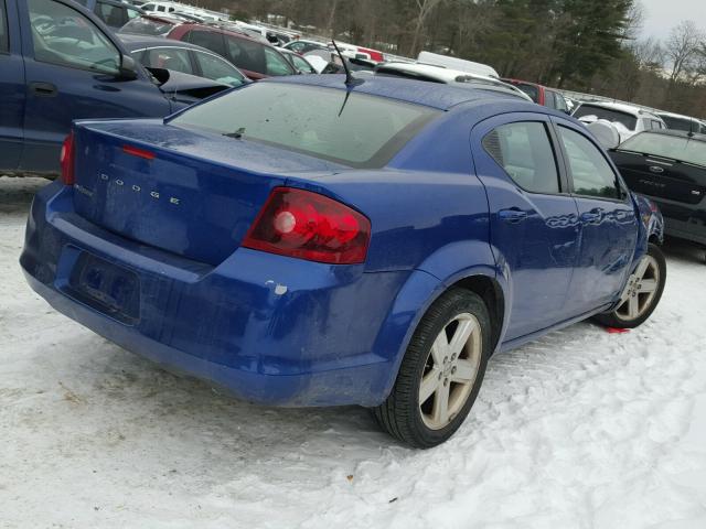 1C3CDZAB9DN605086 - 2013 DODGE AVENGER SE BLUE photo 4