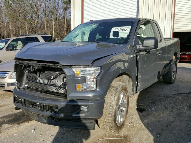 1FTEX1EPXHFB61400 - 2017 FORD F150 SUPER GRAY photo 2