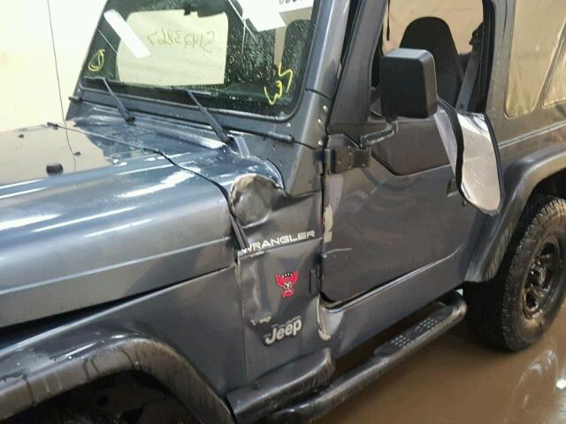 1J4FA29P32P716303 - 2002 JEEP WRANGLER / GRAY photo 10