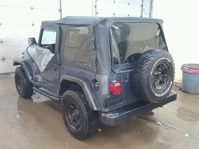 1J4FA29P32P716303 - 2002 JEEP WRANGLER / GRAY photo 3