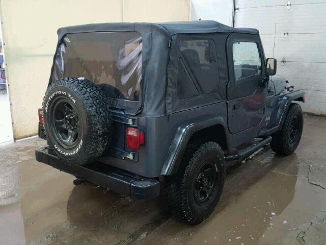 1J4FA29P32P716303 - 2002 JEEP WRANGLER / GRAY photo 4