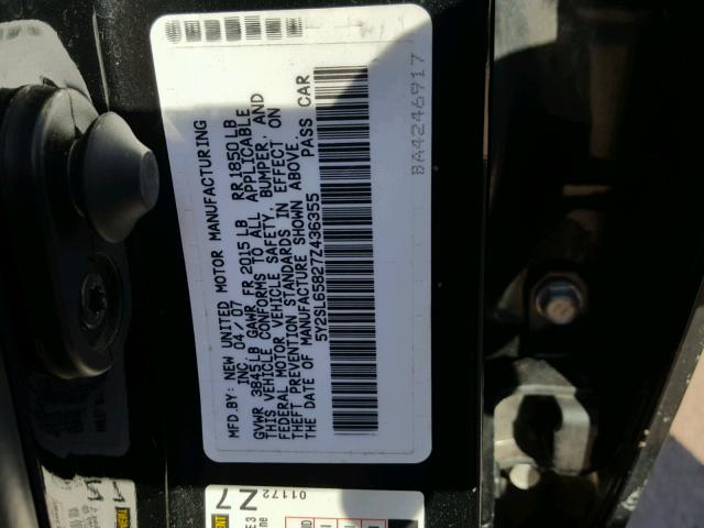 5Y2SL65827Z436355 - 2007 PONTIAC VIBE BLACK photo 10