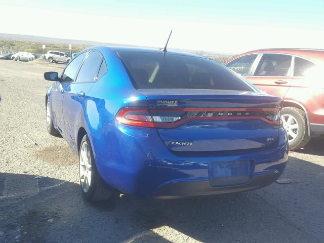 1C3CDFBA8DD201156 - 2013 DODGE DART SXT BLUE photo 3